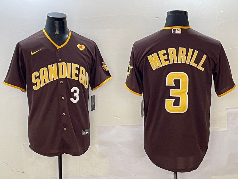 Men San Diego Padres #3 Merrill Brown Game 2025 Nike MLB Jersey style 10->san diego padres->MLB Jersey